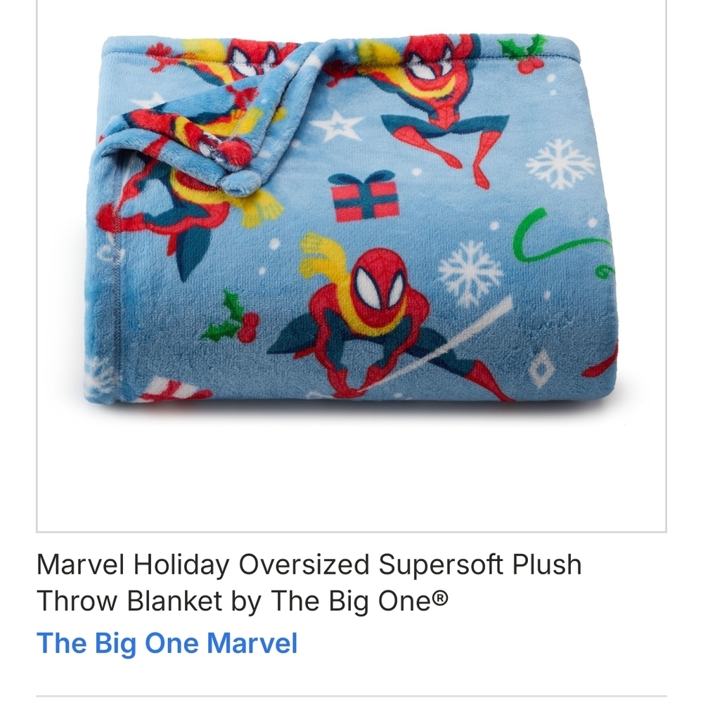 Marvel Holiday Plush Throw Blanket